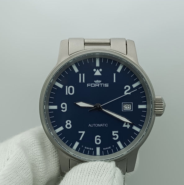 Fortis Flieger Pilot 40mm Automatic – Matte Blue Dial (Ref. 595.10.46.1)