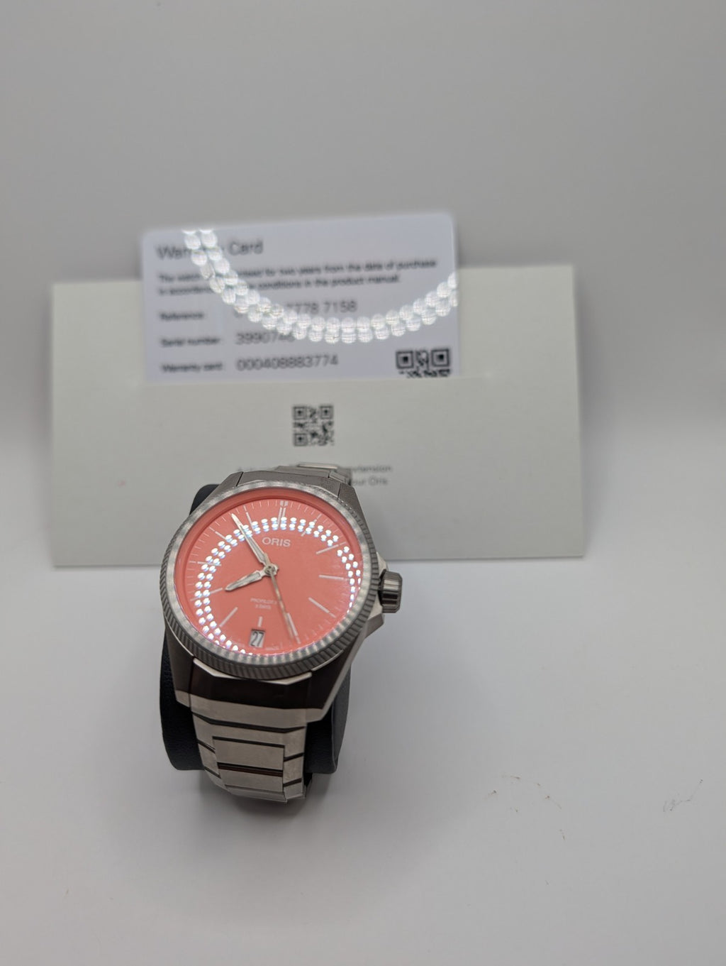 Oris ProPilot x Calibre 400 Automatic Watch 39mm Titanium Salmon