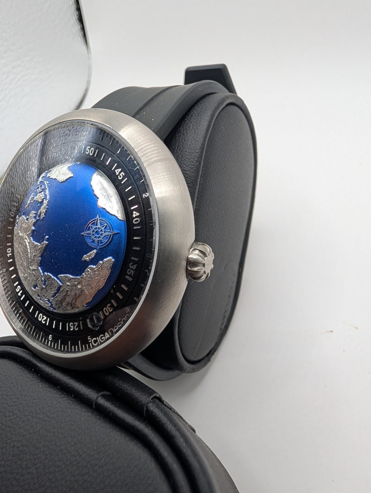 Ciga Luxury Timepiece Blue Planet Automatic Titanium Mens Watch Waterproof 46mm