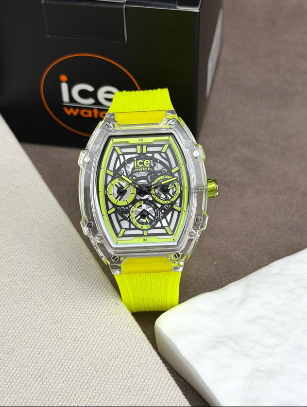 [ICE-WATCH] 024286 ICE boliday clear yellow skeleton date medium tonneau