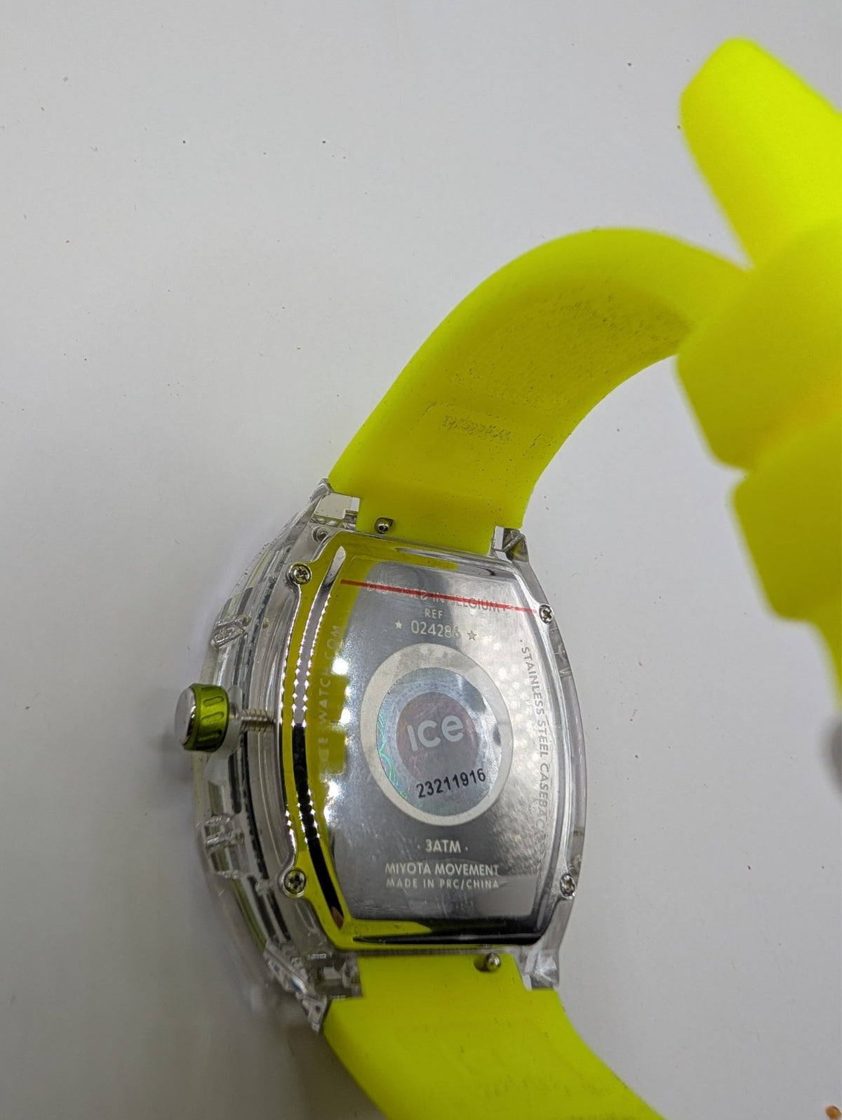 [ICE-WATCH] 024286 ICE boliday clear yellow skeleton date medium tonneau