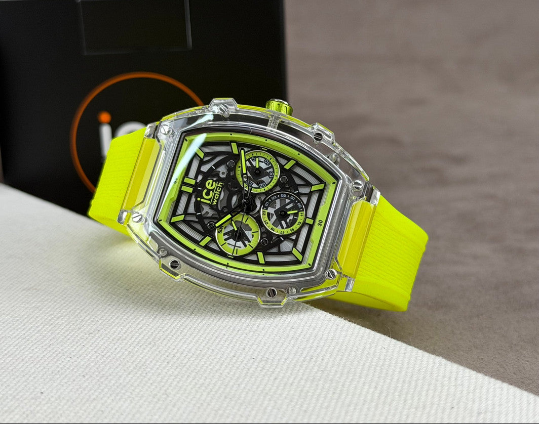 [ICE-WATCH] 024286 ICE boliday clear yellow skeleton date medium tonneau