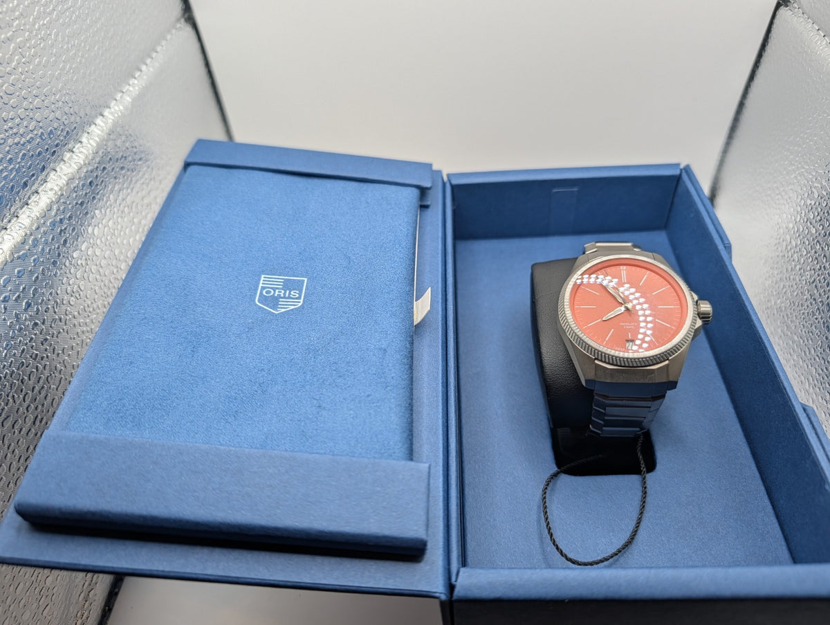Oris ProPilot x Calibre 400 Automatic Watch 39mm Titanium Salmon