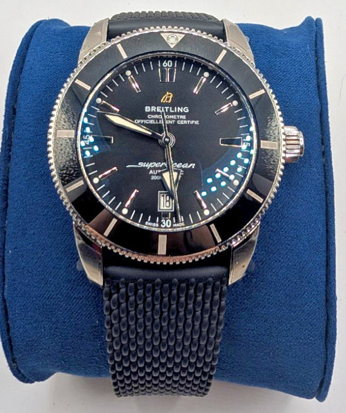Breitling Superocean Heritage II B20 46mm Black Auto AB2020 Rubber Deployant
