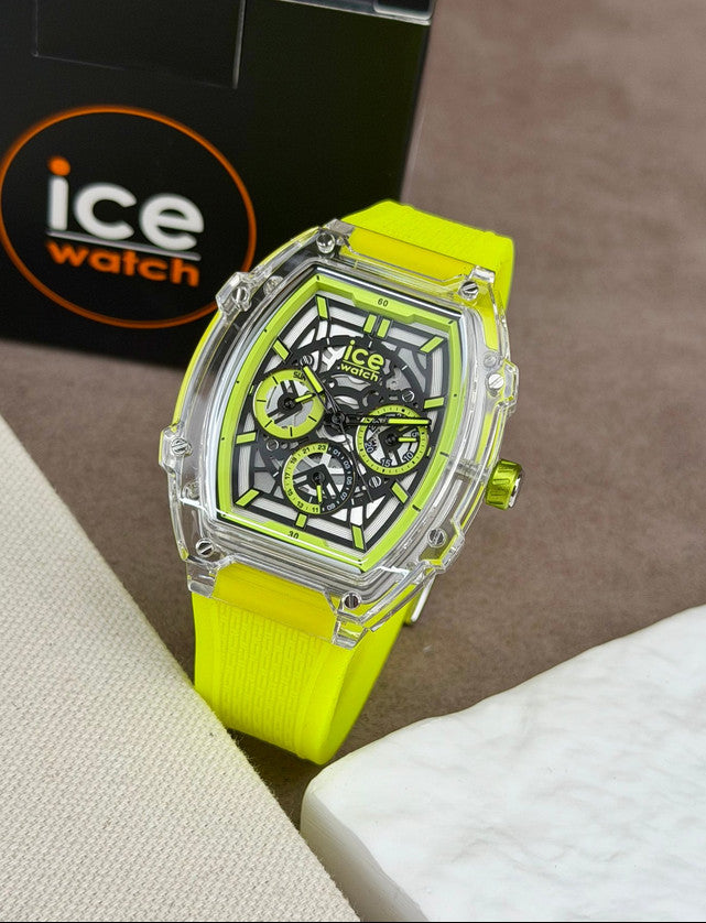[ICE-WATCH] 024286 ICE boliday clear yellow skeleton date medium tonneau
