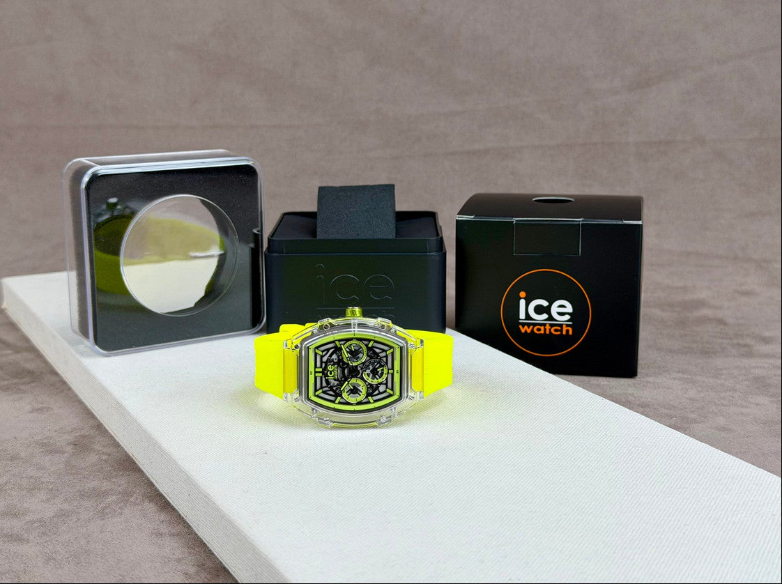 [ICE-WATCH] 024286 ICE boliday clear yellow skeleton date medium tonneau