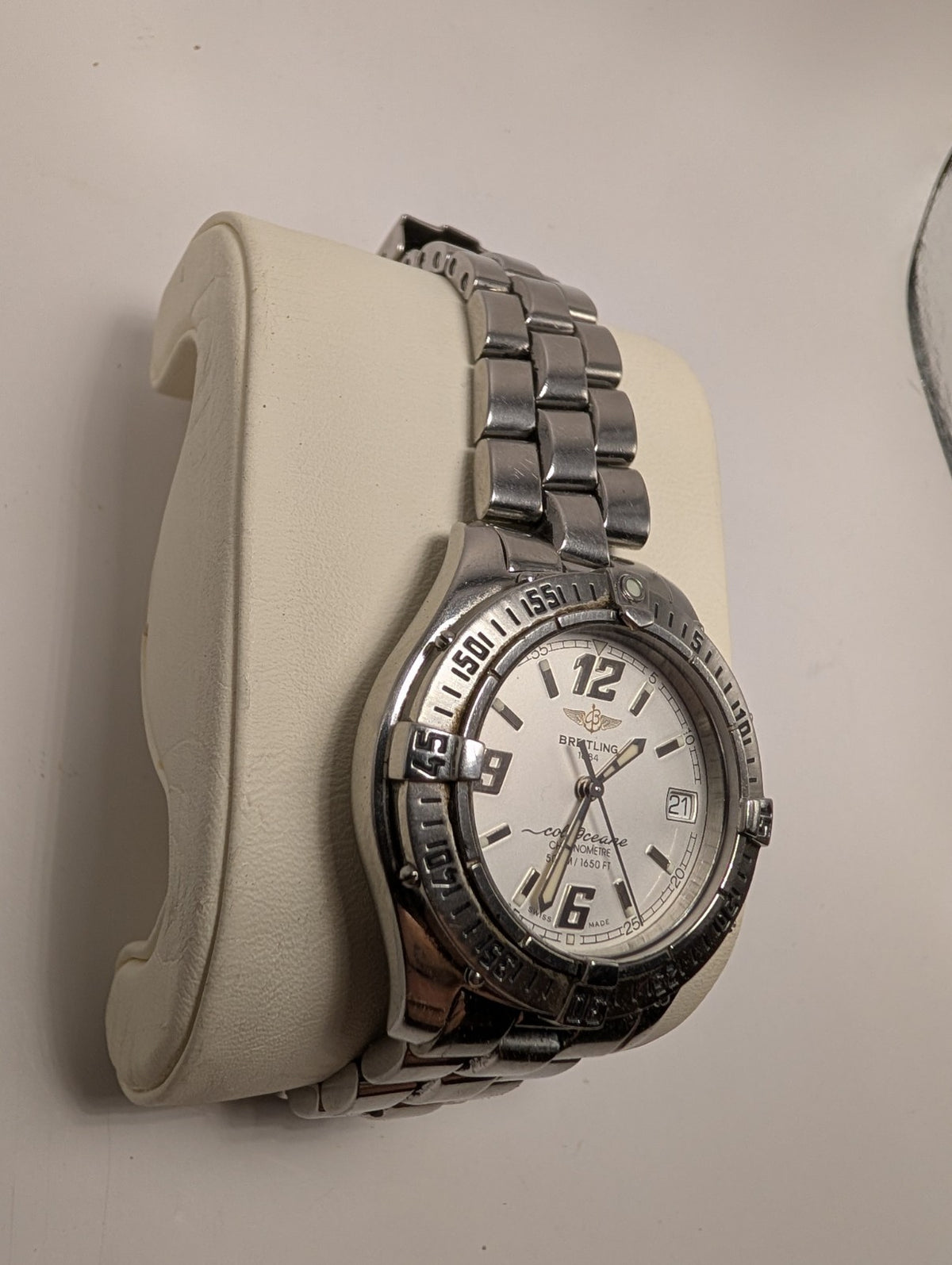 Breitling Colt Oceane 34mm Silver Dial Quartz Chronometre Watch A57350 With Box