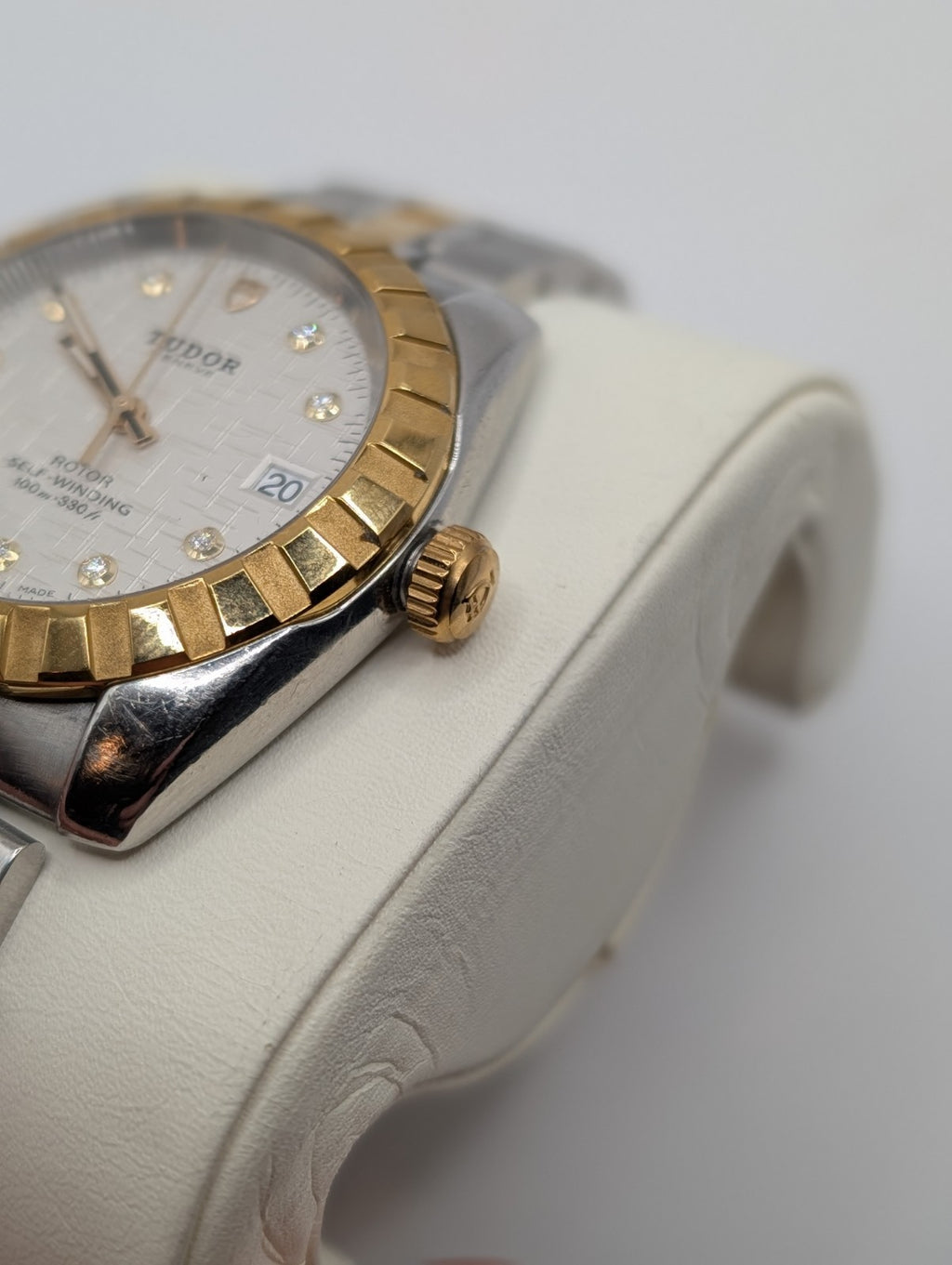 Tudor Classic Geneva 38mm Silver Diamond Linen Dial Automatic Watch Ref. 21013