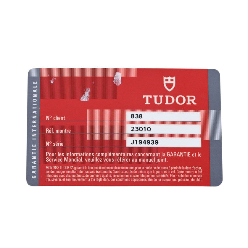 Tudor Classic Date+Day 39mm Black Factory Diamond Dial (Ref. 23010) – Box & Card