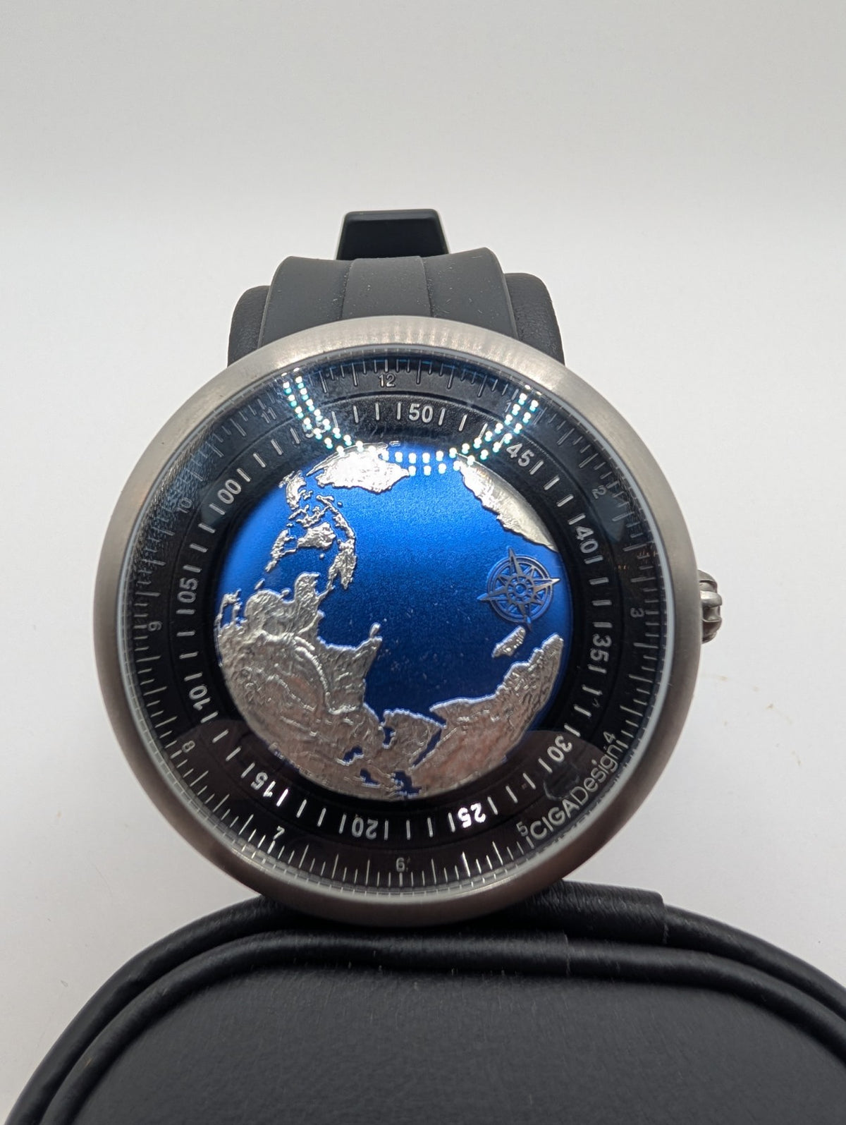 Ciga Luxury Timepiece Blue Planet Automatic Titanium Mens Watch Waterproof 46mm