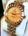Tudor Classic Date+Day 41mm Gold Linen Dial Two-Tone Auto 23013 Customized