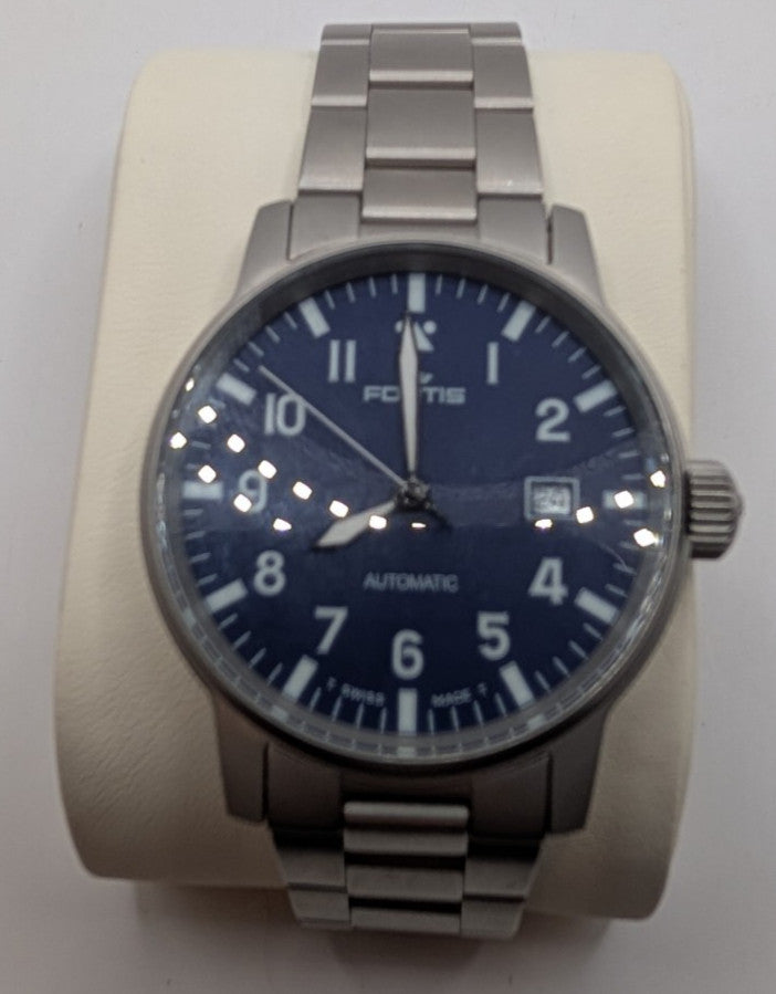 Fortis Flieger Pilot 40mm Automatic – Matte Blue Dial (Ref. 595.10.46.1)